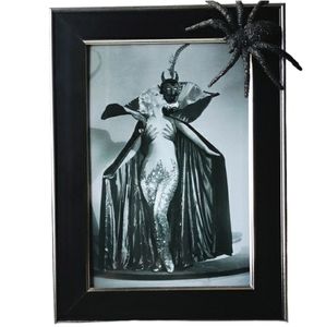 Beautiful May West Woman in Devil Cape Costume Vintage Occult Retro Halloween